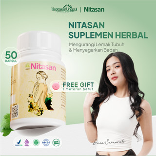 Nitasan Pelangsing 50 Kapsul FREE METERAN PERUT - Obat Diet Herbal Ampuh Penurun Berat Badan dan Lemak Tubuh Alami Tanpa Efek Samping BPOM Halal Aman