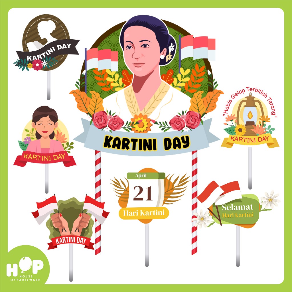 Kartini Day Topper / Kartini Day เมษายน 21 / ตกแต่งเค้ก Tumpeng Celebration Cake