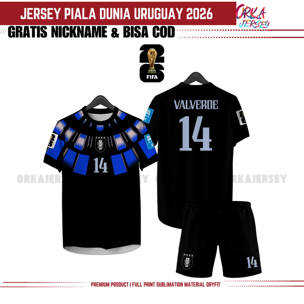 แฟนตาซีที่กําหนดเองอุรุกวัย ปิลดัน 2026 เสื้อเจอร์ซีย์ พิมพ์เต็มฟรีชื่อและหลังหมายเลขมีจําหน่ายในขนาดเด็กและผู้ใหญ่