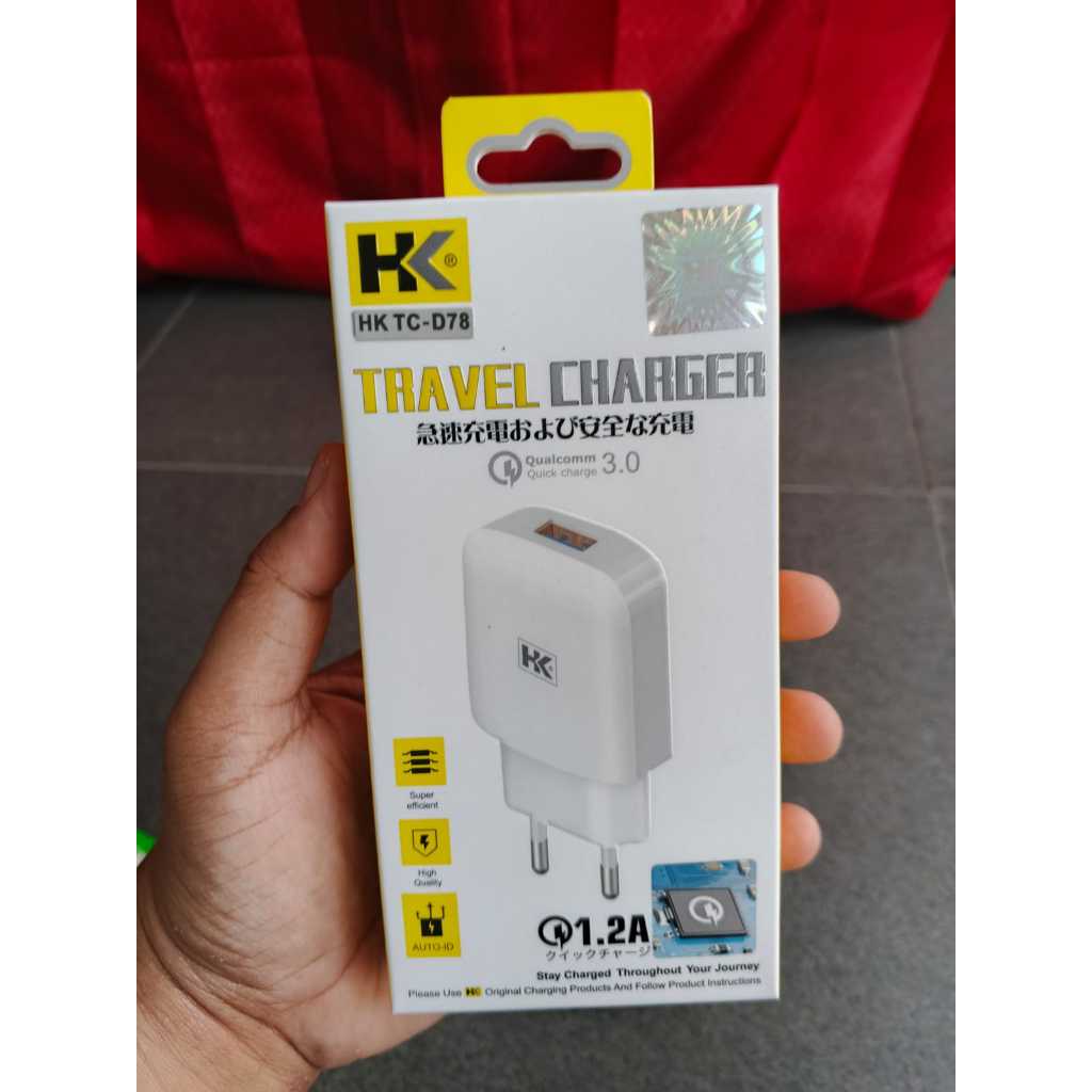 Travel Charger HK TC-D78 Single USB Micro 1.2A Casan HK 1 Usb TC D78 Type C Qualcomm 3.0 Quick Charg