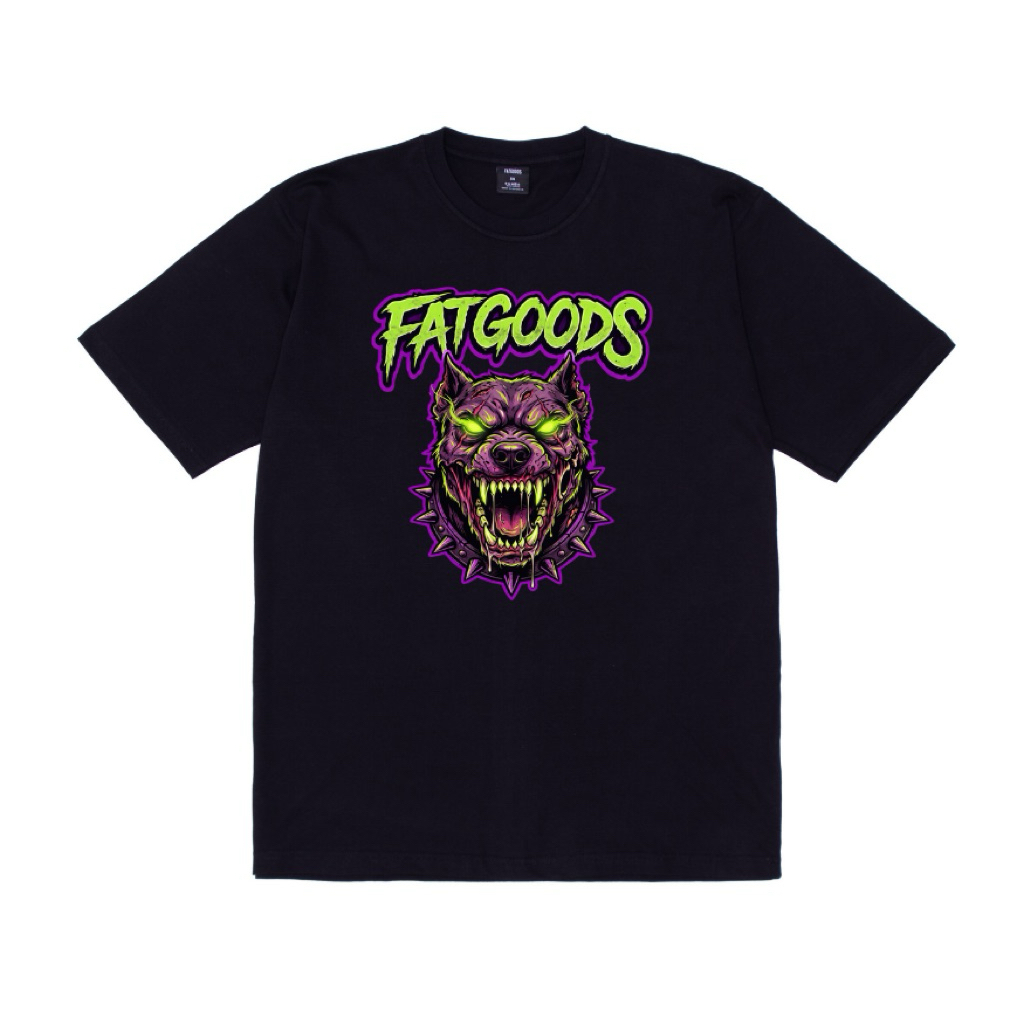 Fatgoods เสื้อยืดผ้าฝ้ายผู้ชายจัมโบ้ 30s wolf shine