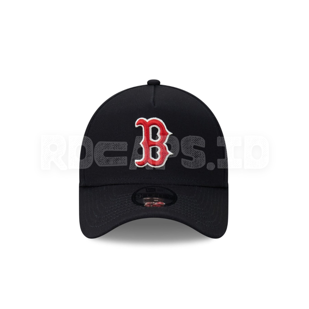 BOSTON Black Red เย็บปักถักร้อย 9forty A-Frame ปรับได้
