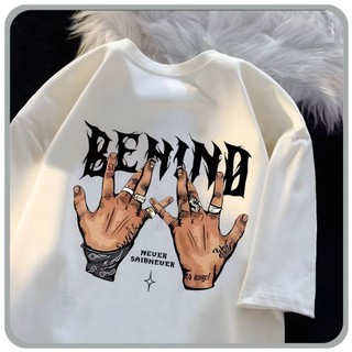 Kaos Oversized Cetak Tren Amerika Hip-Hop T-shirt Distro Pria Wanita Kaos Kekinian