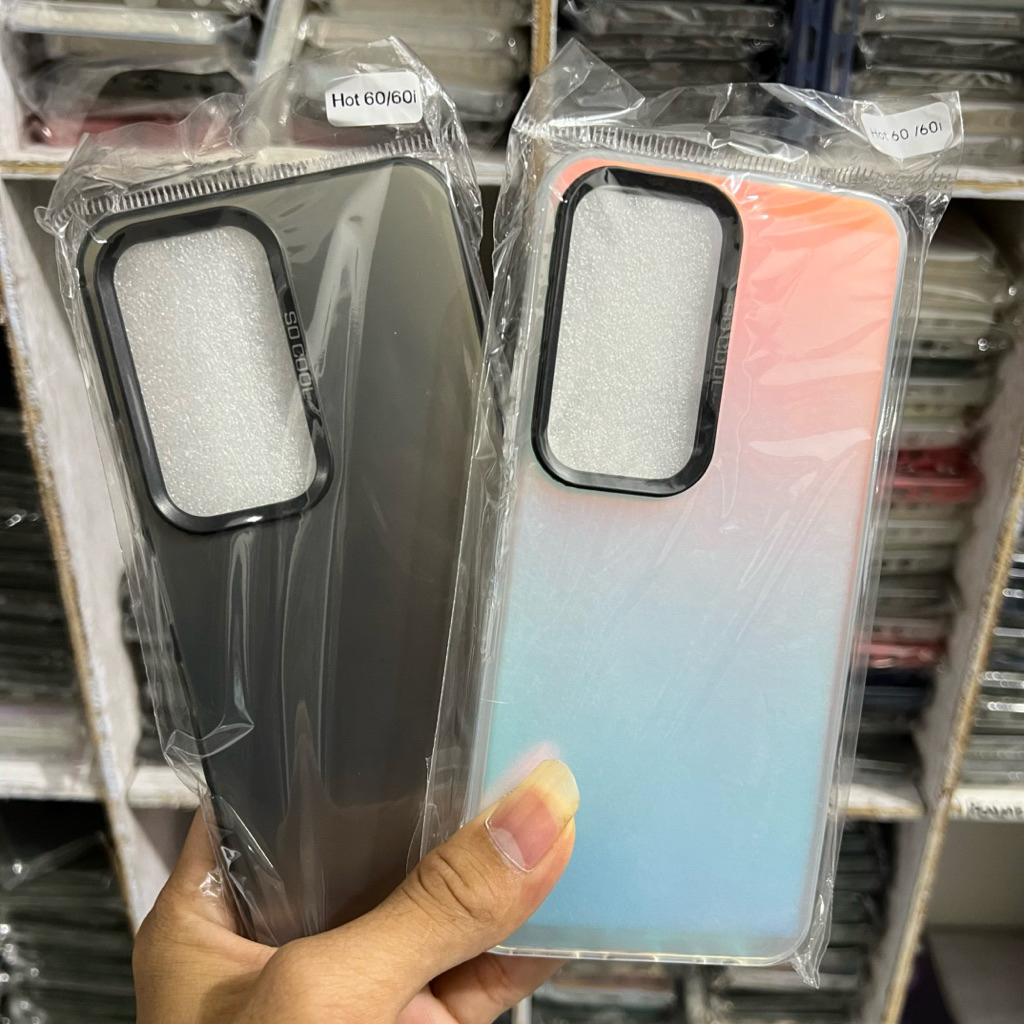 Case / Casing IMD hybrid Infinix Hot 60 / 60i Soft Case IMD full black และ IMD glossed Hybrid เพลทโฮ