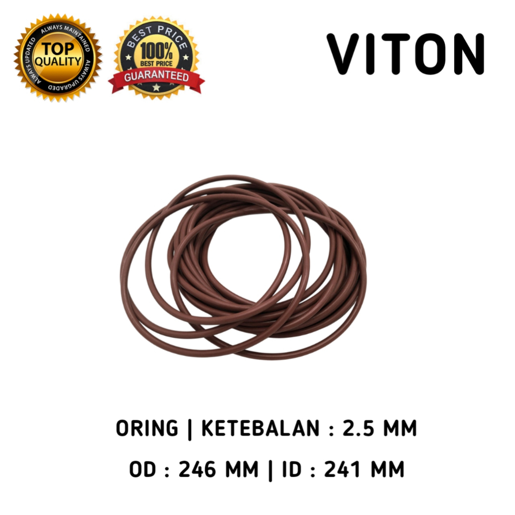 Oring 2.5 x 246 x 246 mm Viton OD 246 mm ID 246 mm Oring 2.5x246x241 mm Oring ID 241 OD 246 MM THICK