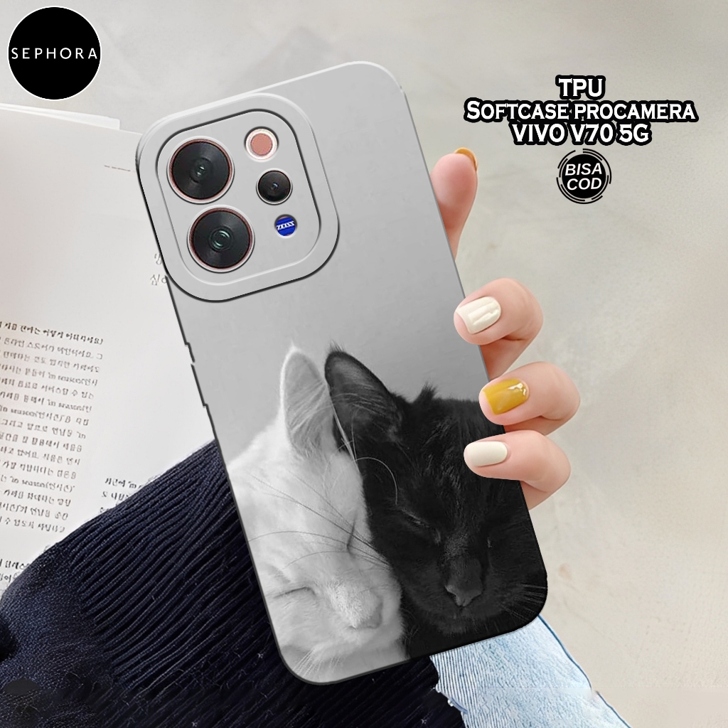 เคส HP ล่าสุด VIVO V70 5G 2026 - เคสแมวแฟชั่น - เคส VIVO V70 5G 2026 Softcase - เคสกล้อง Pro - เคส V