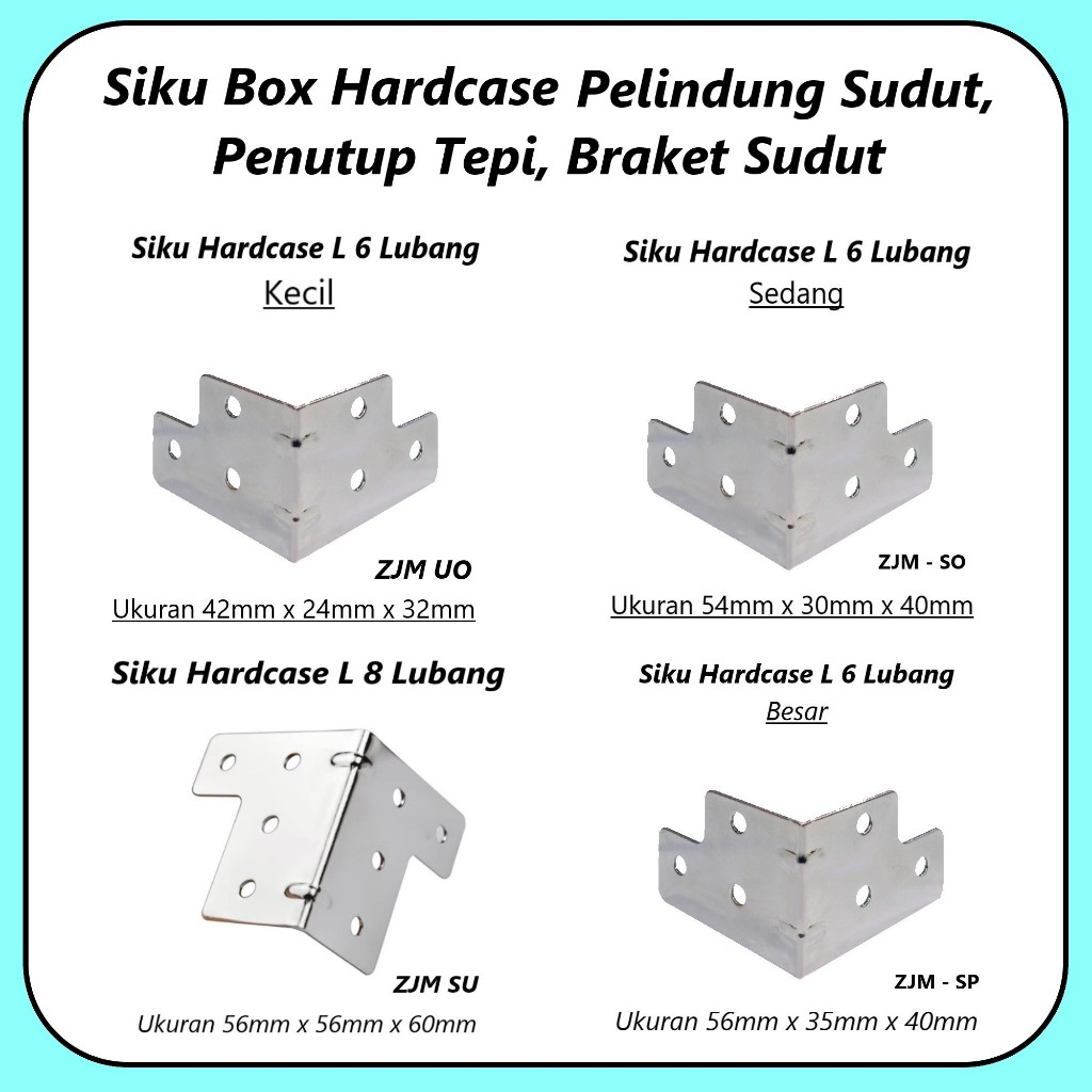 SIKU S-NET Corner Box Hardcase L 6 / 8 หลุม - HardCase Elbow Suitcase, กล่องไม้, Protector, Edge Cov