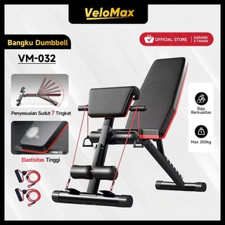 VeloMax  Bangku Dumbbell  Bangku Sit-up  Kursi Olahraga Lipat Yang Dapat Disetel