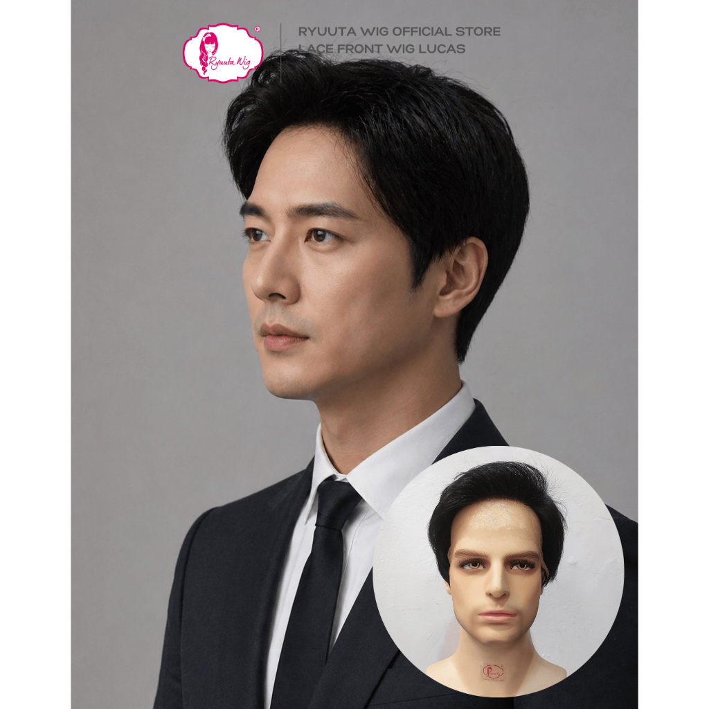 Ryuuta Wigs Lace Front Wigs Short Man Men Lucas Black Brown