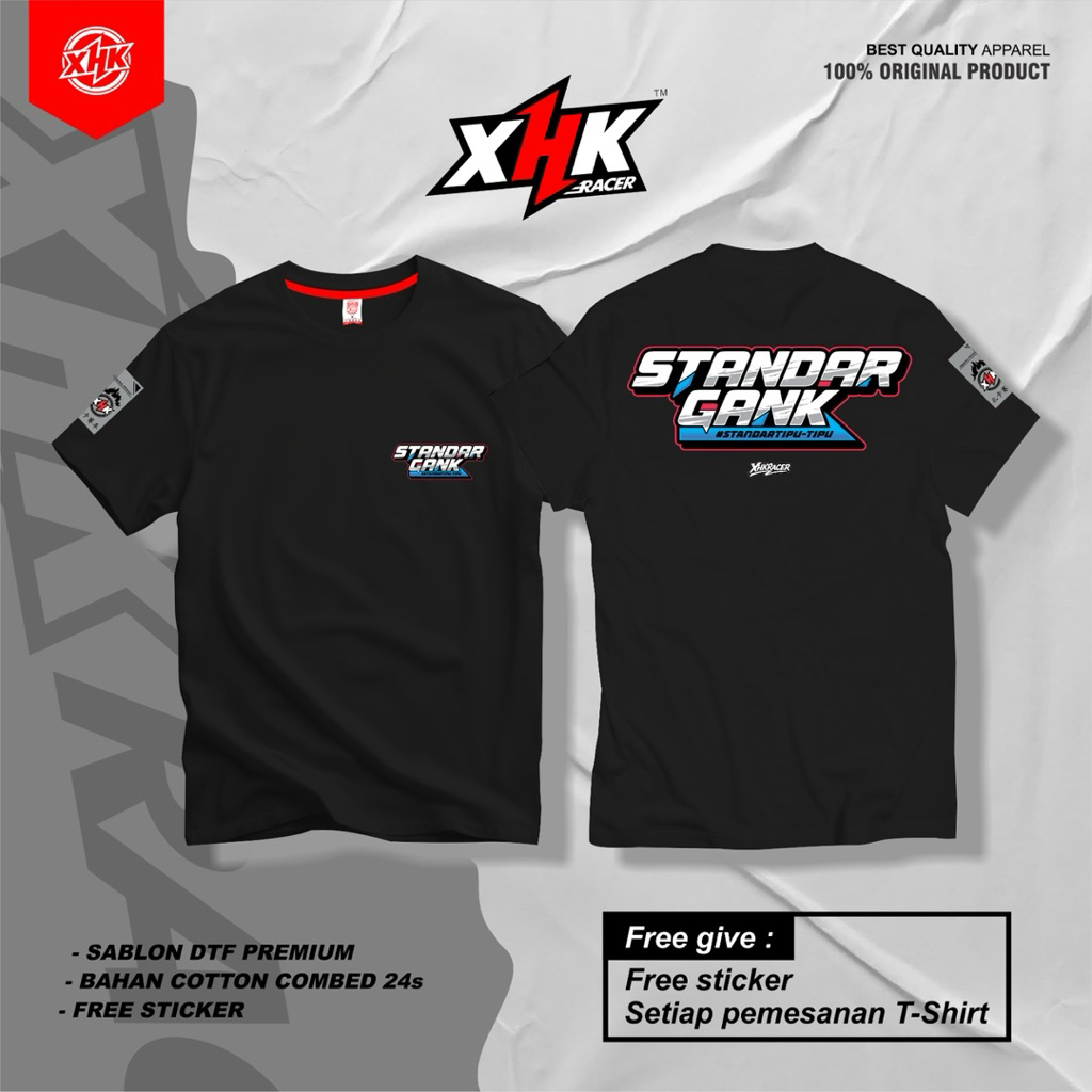 เสื้อยืดมาตรฐาน XHK RACER ดั้งเดิมคุณภาพสูงระดับพรีเมียม Unisex