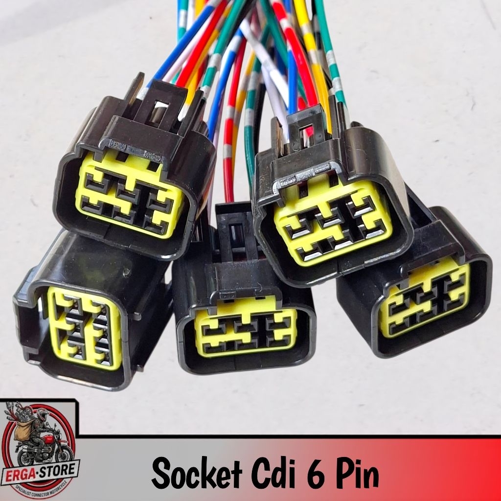 ซ็อกเก็ต Cdi 6 Pin Mio Jupiter Z Vega R Vega Zr Smash Satria Fu Etc