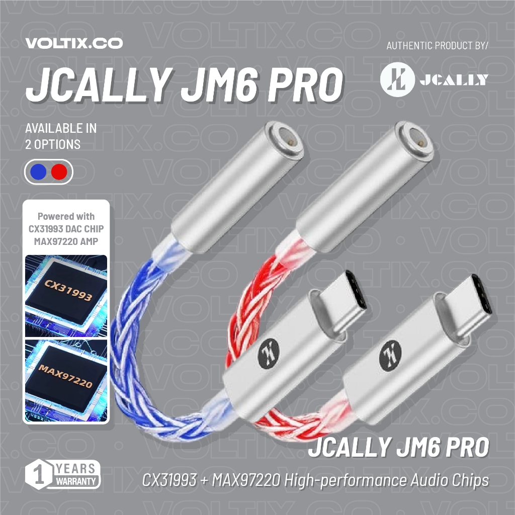 JCALLY JM6 Pro Dongle DAC Hires CX3193+MAX97220 DAC Type C ถึง 3.5 มม.