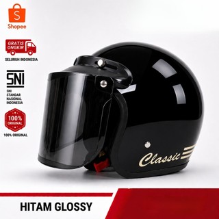 HELM BOGO DEWASA RETRO CLASSIK KACA DATAR FREE PACKIING