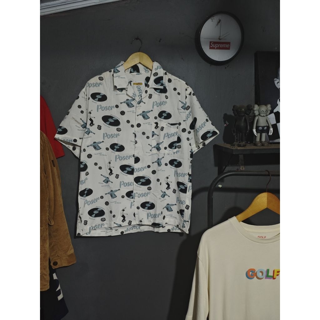 KEMEJA AOP Open Collar Poser Skate Shirt