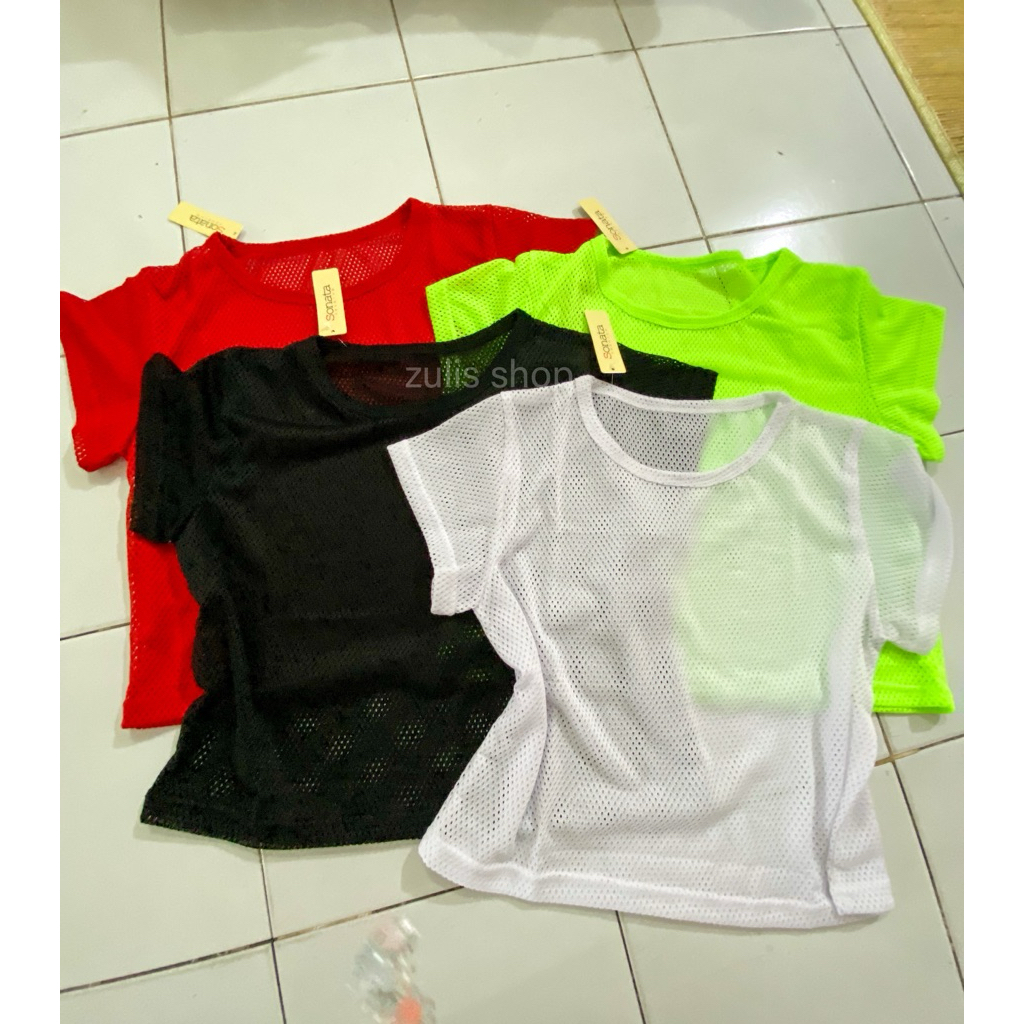 SPORTS NET CLOTHES / COOL HANGOUT OUTFIT / WORKOUT / MESH TOP / TILE