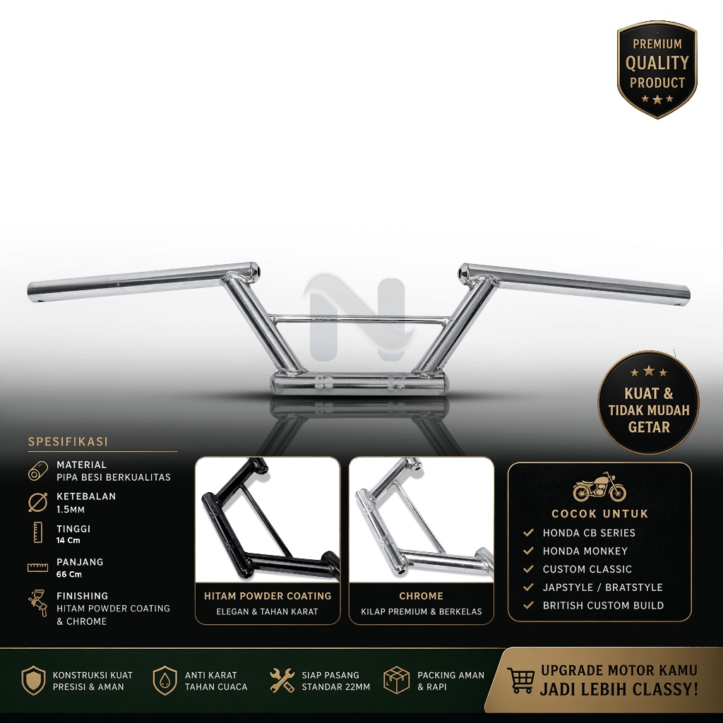 V2 CHOPPER SKINNY UNIVERSAL HANDLEBAR | สไตล์คัสตอม