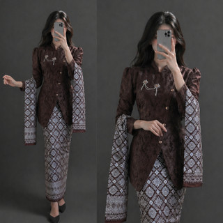 (FREE BROS) KEBAYA JANGGAN KLASIK BUSUI FRIENDLY SET ROK+SELENDANG SONGKET TREND KEBAYA WISUDA LAMARAN KONDANGAN 2026