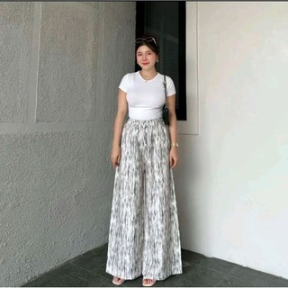 Everyday Pants - Motif Abstrak - Celana Panjang Wanita Baggy Kantor Kuliah - Kulot Pinstripe - Celana Formal Casual
