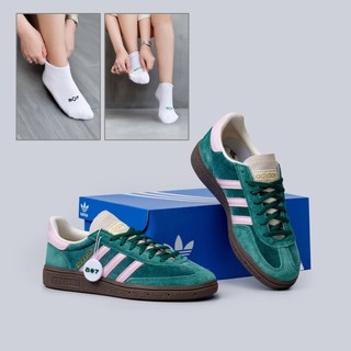 Adidas Handball Spezial Collegiate Green Pink Velvet Dengan Kaos Kaki