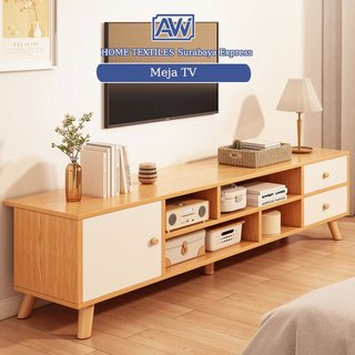 [Surabaya Express]Meja TV 140CM Rak TV Minimalis Modern Kabinet TV Kayu Serbaguna Buffet TV Murah Awet