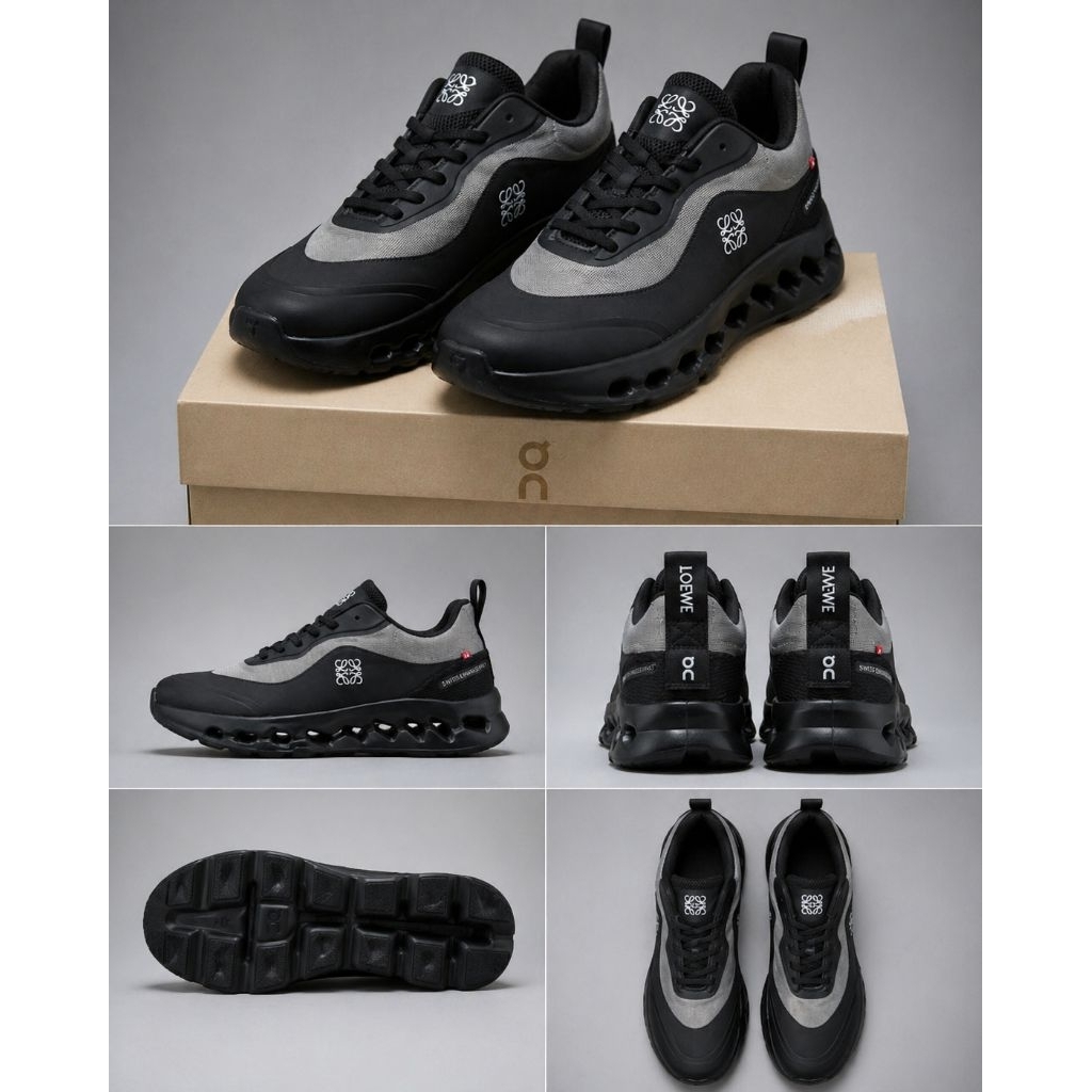 On Cloud (OC) รองเท้า Black Strip Grey