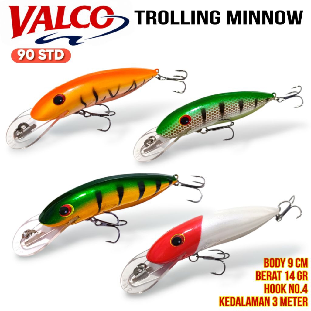 VALCO Trolling Bait 90STD 14gram 90mm ลึก 3 เมตร - ลิ้นยาว Minnow Lure Muara