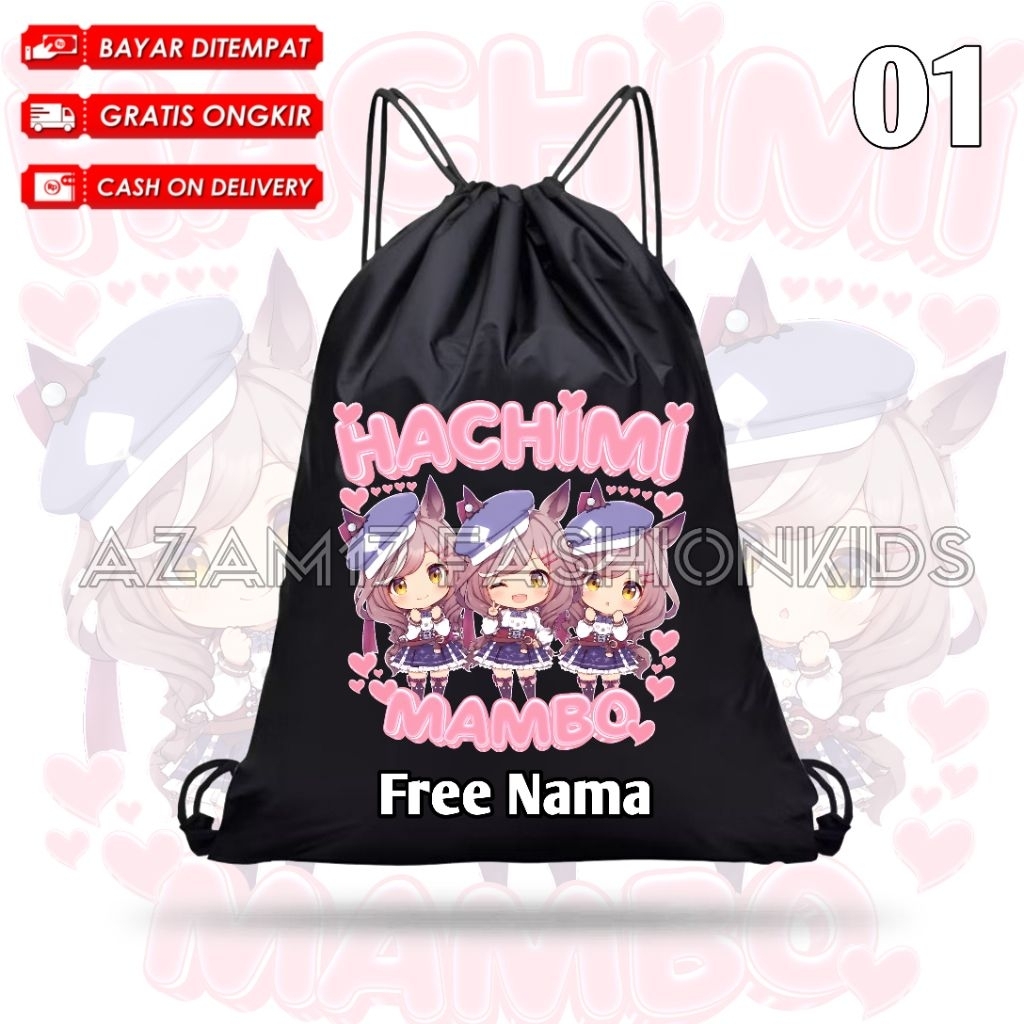 Hachimi Chimici Mambo Childrens String Bag ชื่อฟรี / Hachimi Mambo Meme Childrens Cordura Backpack
