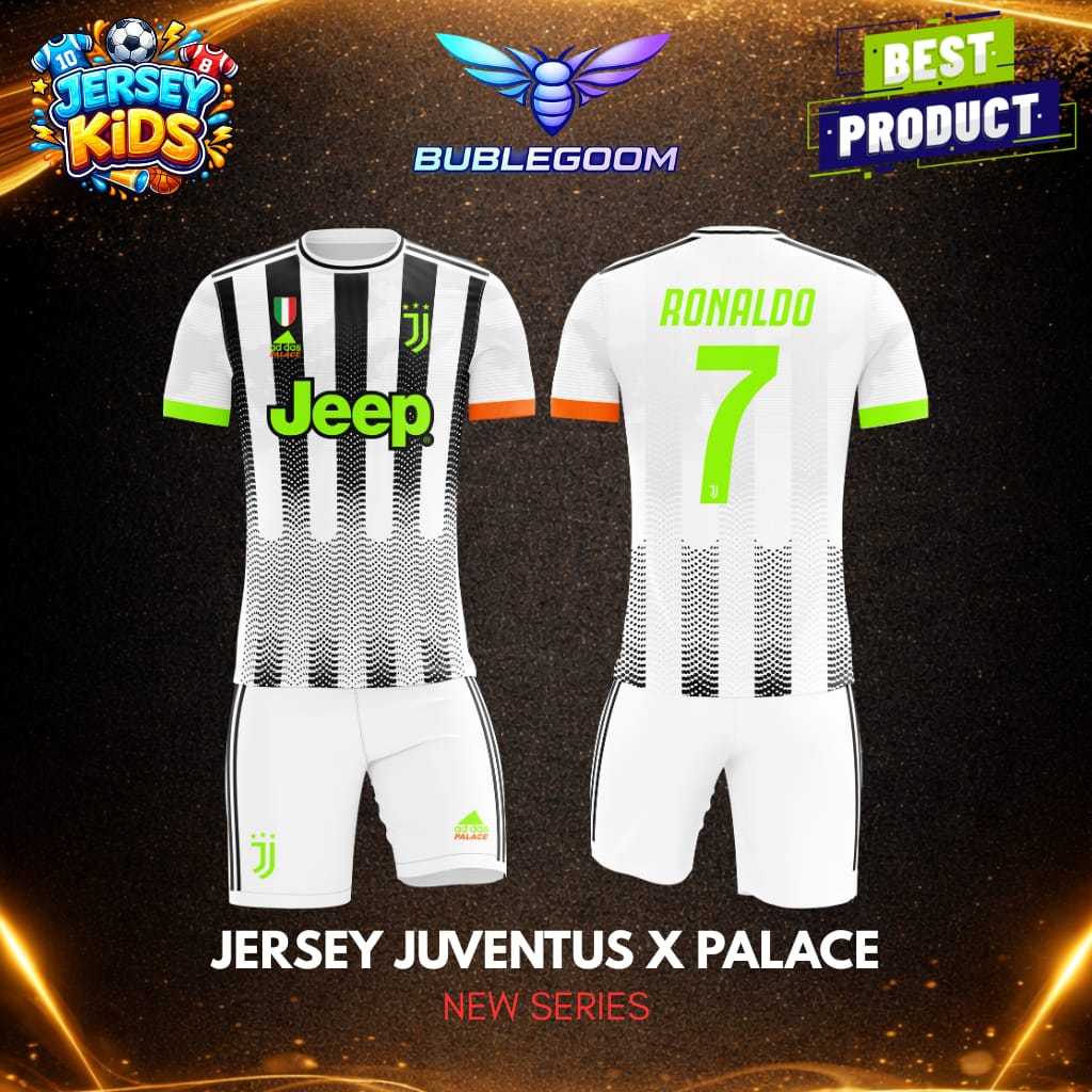JUVENTUS X PALACE CHILDRENS JERSEY SET / เสื้อฟุตบอลเด็ก / LAST JUVENTUS CHILDRENS FOOTBALL SET CHIL