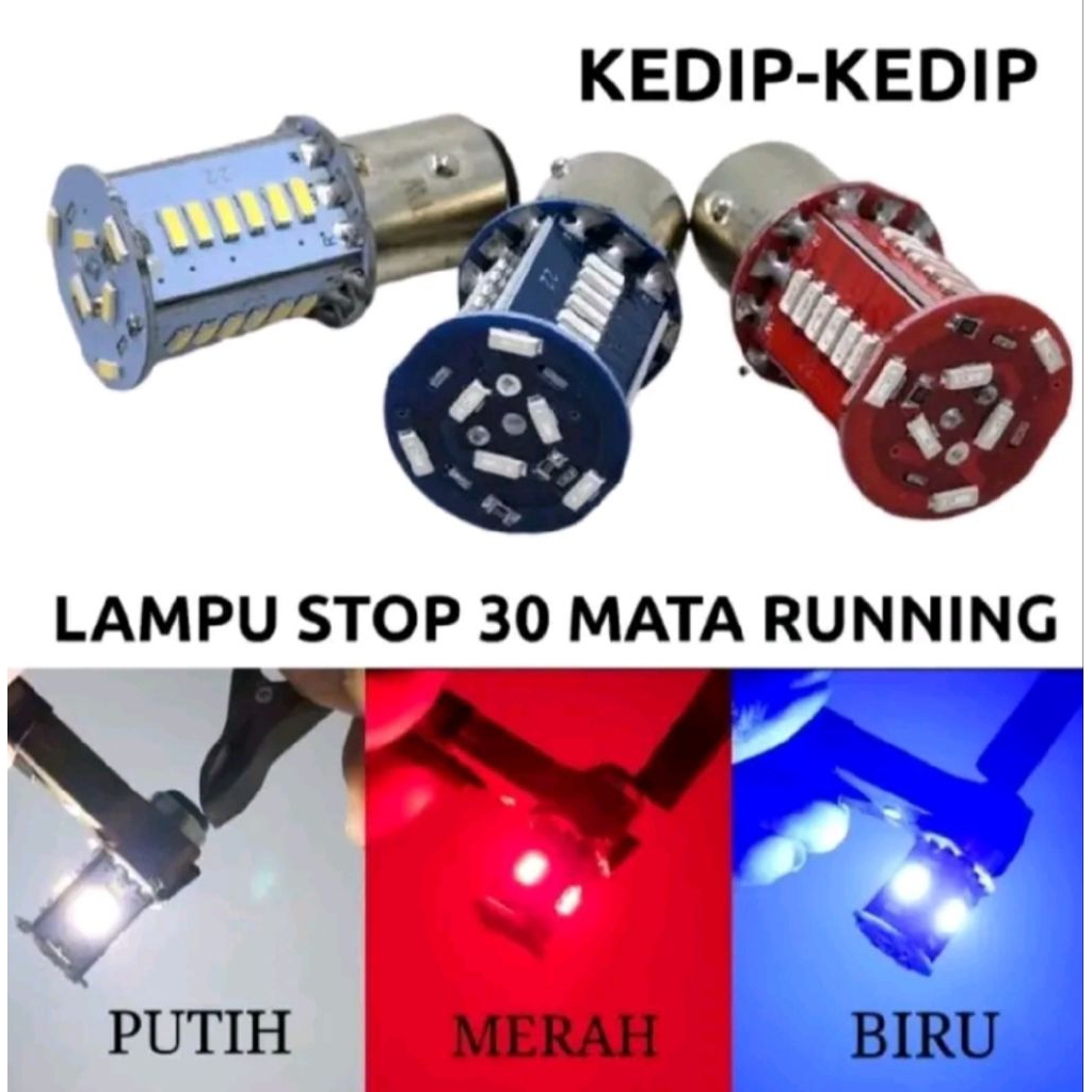 MATA BOLHM STOP BRAKE BULB LIGHT 30 EYES RUNNING FLASHING STRBE LED RGB UNIVERSAL
