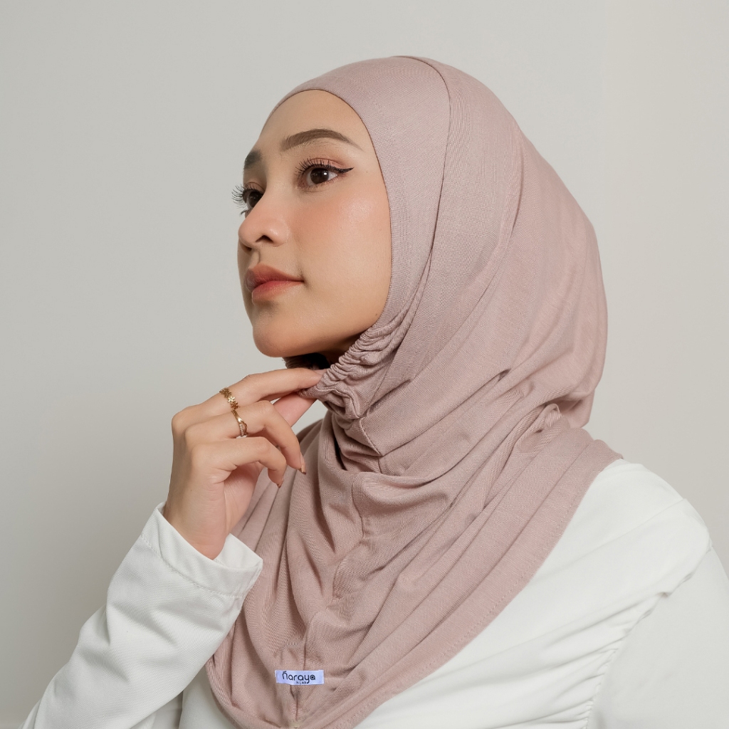 NARAYA - เรยอนสําเร็จรูป Bergo พร้อมคางยางยืด S | Padel Rayon Tencel Hijab with Chin Elastic