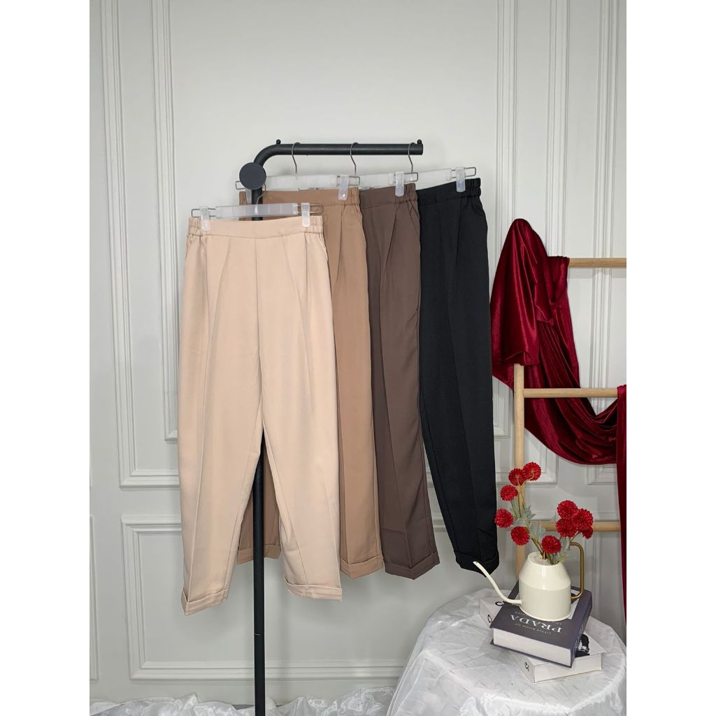ANDRIA PANTS - PLAIN PANTS - DAILY PANTS - WORK PANTS - กางเกง - CULOT PANTS - SOFT SCUBA PANTS
