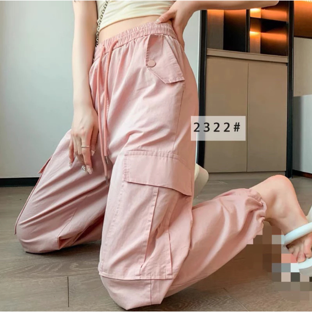 Preeya Closet Clothclub 2232 กางเกงจ็อกเกอร์ผู้หญิงขายาวเอวยางยืดนําเข้าจากเกาหลี Bkk