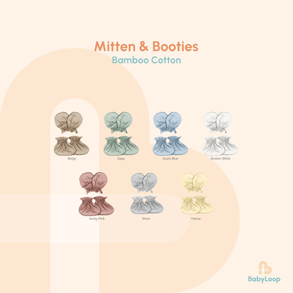 ถุงมือและรองเท้าสําหรับเด็ก - Mittens & Booties Bamboo Cotton - Baby Loop