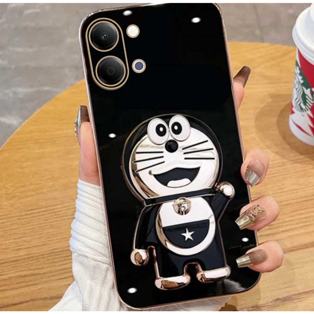 Softcase VIVO Y05 Premium Silicon Case ฟรีที่วางโทรศัพท์โดราเอมอน