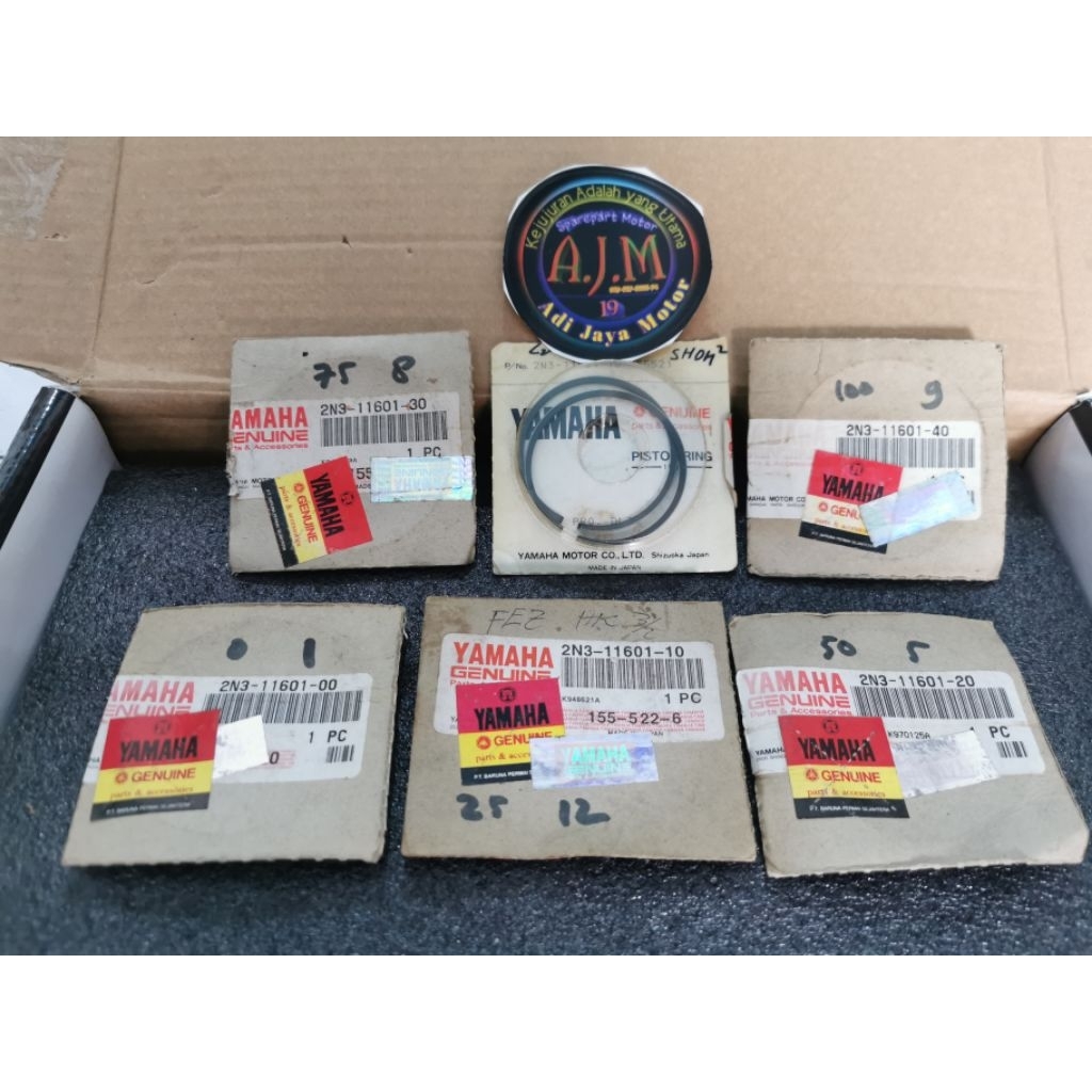 Yamaha L2SN L2SUPER 2N3 แหวนลูกสูบบาง Os Oversize Zero STD 25 50 75 100 Original Nos