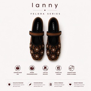 Lanny - Felora Series Flatshoes Wanita (Brown - Black)