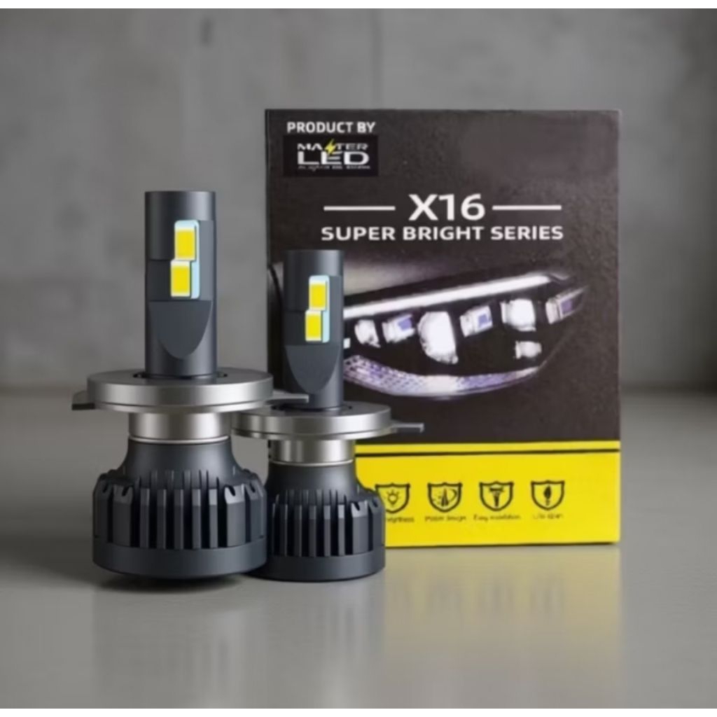 X16 SUPER BRIGHT ไฟ LED รถยนต์ H4 H11 H16 H1 H7 H8 H9 65 วัตต์