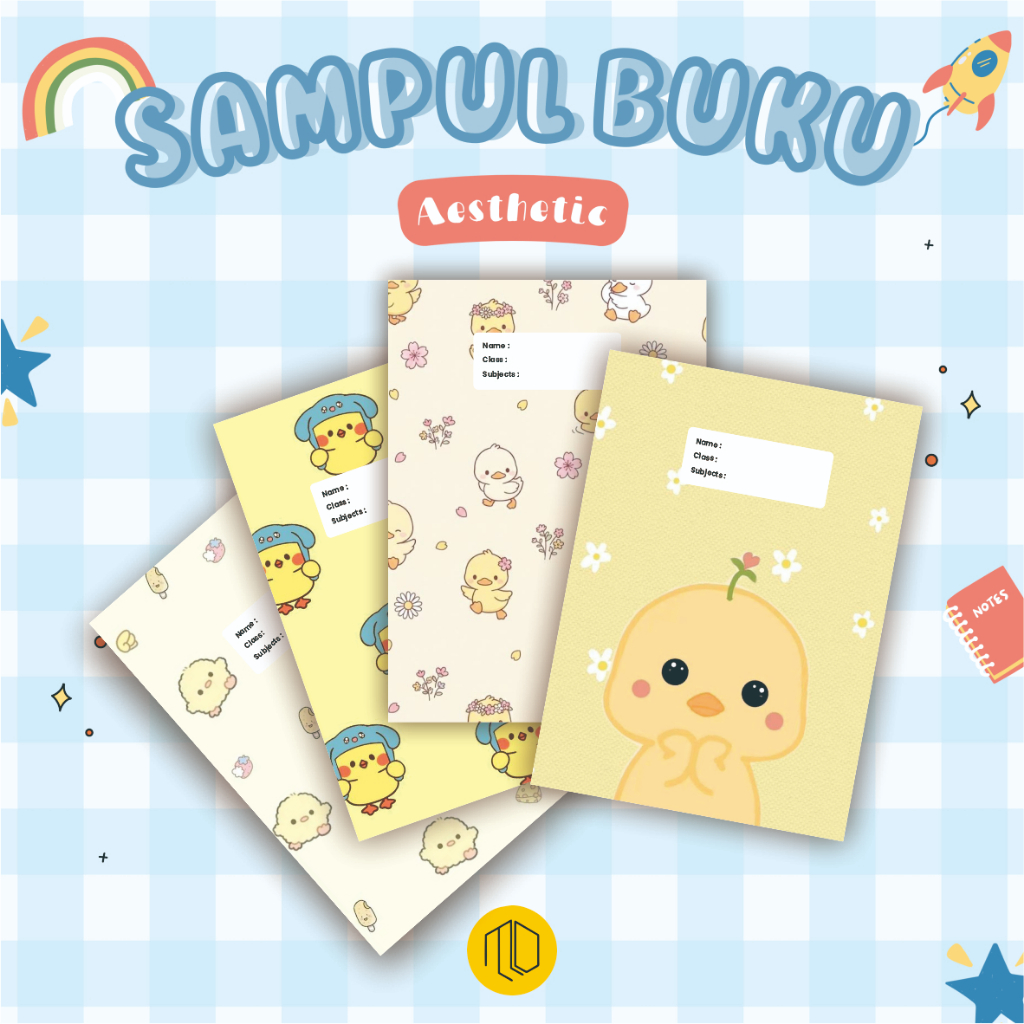 Aesthetic Book Cover Contents 10 ชิ้น / Cute Duck Motif Book Cover / Aesthetic Book Cover / Custom A