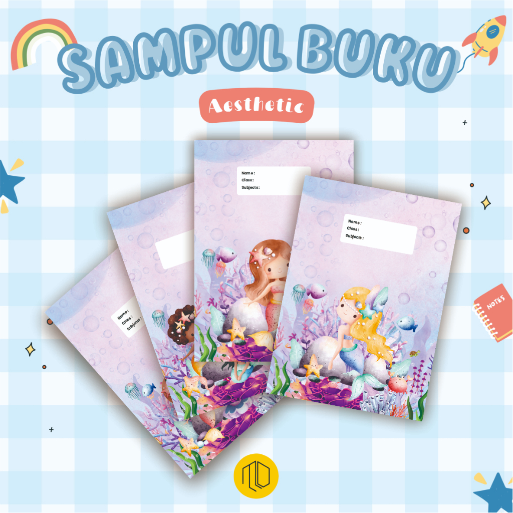 Aesthetic Book Cover Contents 10 ชิ้น / Mermaid Motif Book Cover 2 / Book Cover A5/b5 / Box Book Cov