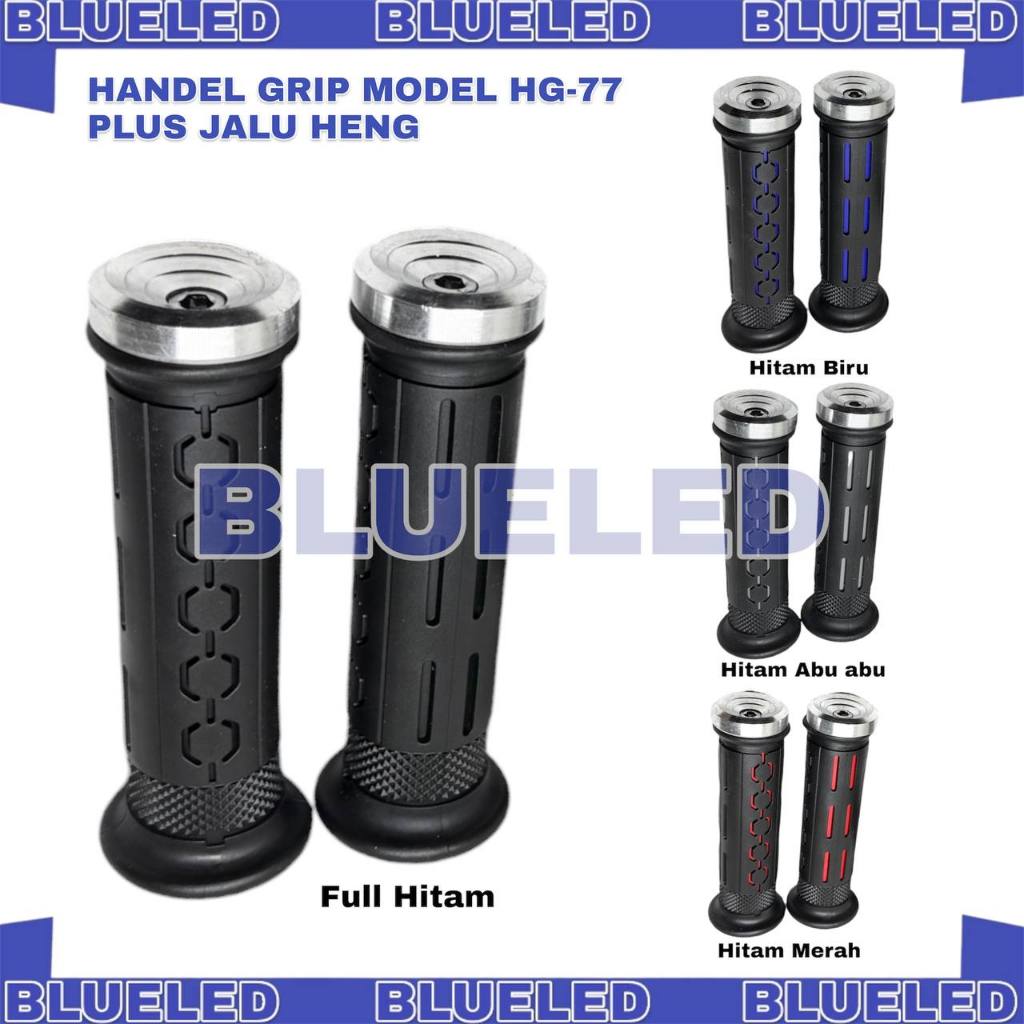HANDGRIP HG-77 + END BAR JALU STANG รุ่น GEPENG CROME UNIVERSAL สําหรับทุกประเภทของรถจักรยานยนต์