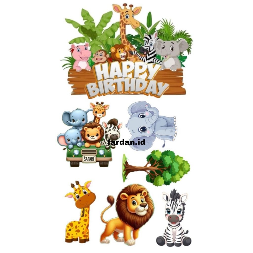 SAFARI ANIMAL TOPPER/ANIMAL SAFARI TOPPER/CUSTOM SAFARI ANIMAL NAME TOPPER/SCAR SAFARI เค้ก TOPPER/S