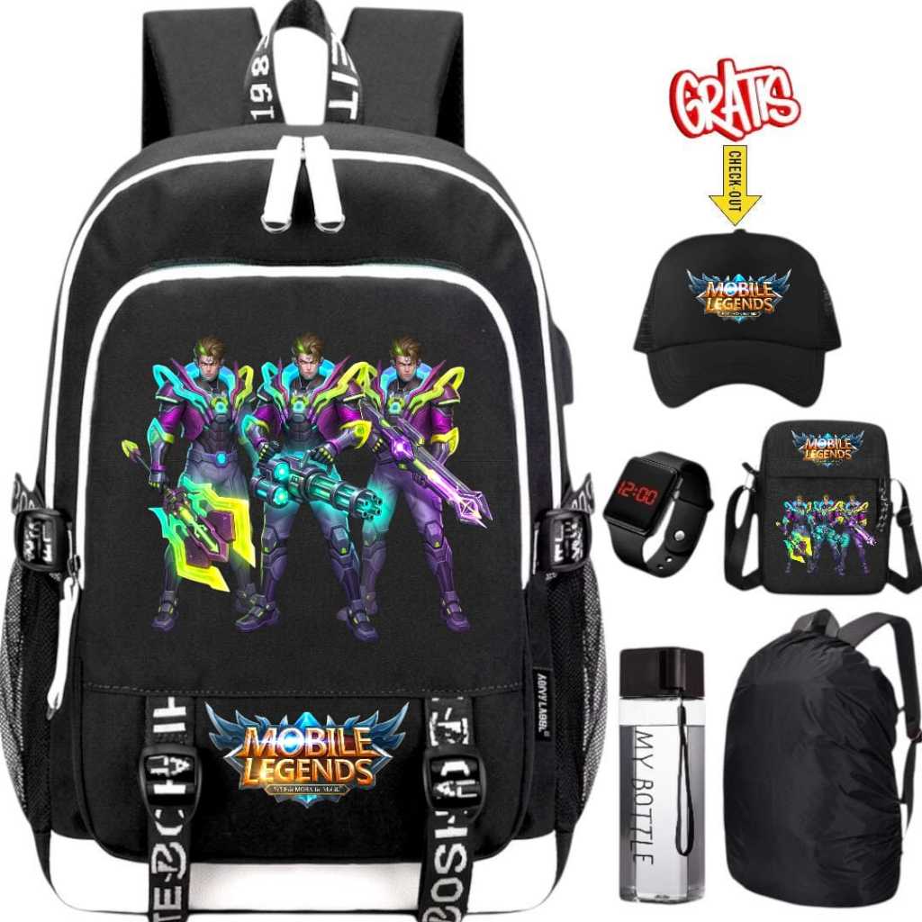 "Mobile Legends 0004 Legends School Backpack Set 6 Complete - ตัวละคร ML Hero ใหม่ล่าสุด"