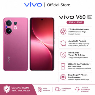 Vivo V60 5G Smartphone Ori 10x Zoom Telephoto, ZEISS Multifocal Potrait, Snapdragon 7 Gen 4, IP68+IP69, vivo AI