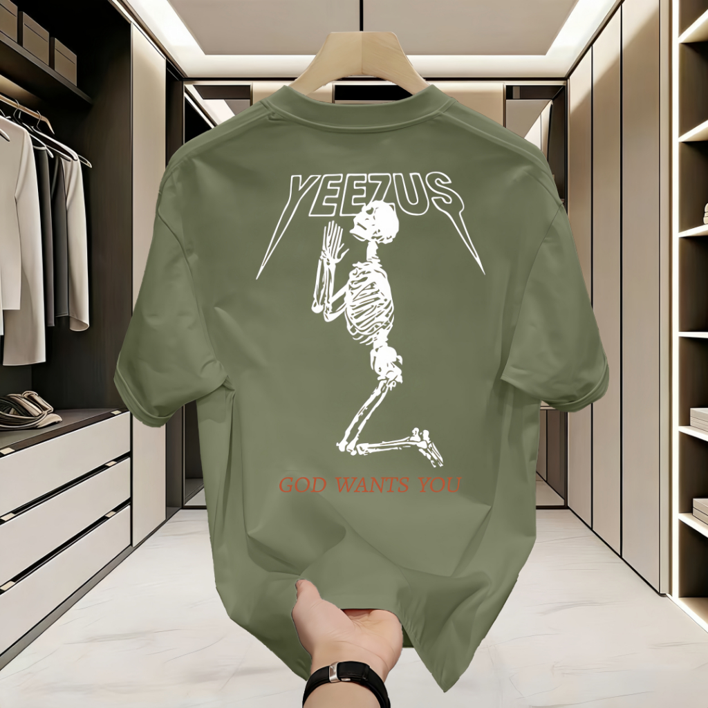 เสื้อยืด Yeezus Kanye West Motif สําหรับผู้ชายและผู้หญิง ใส่สบาย