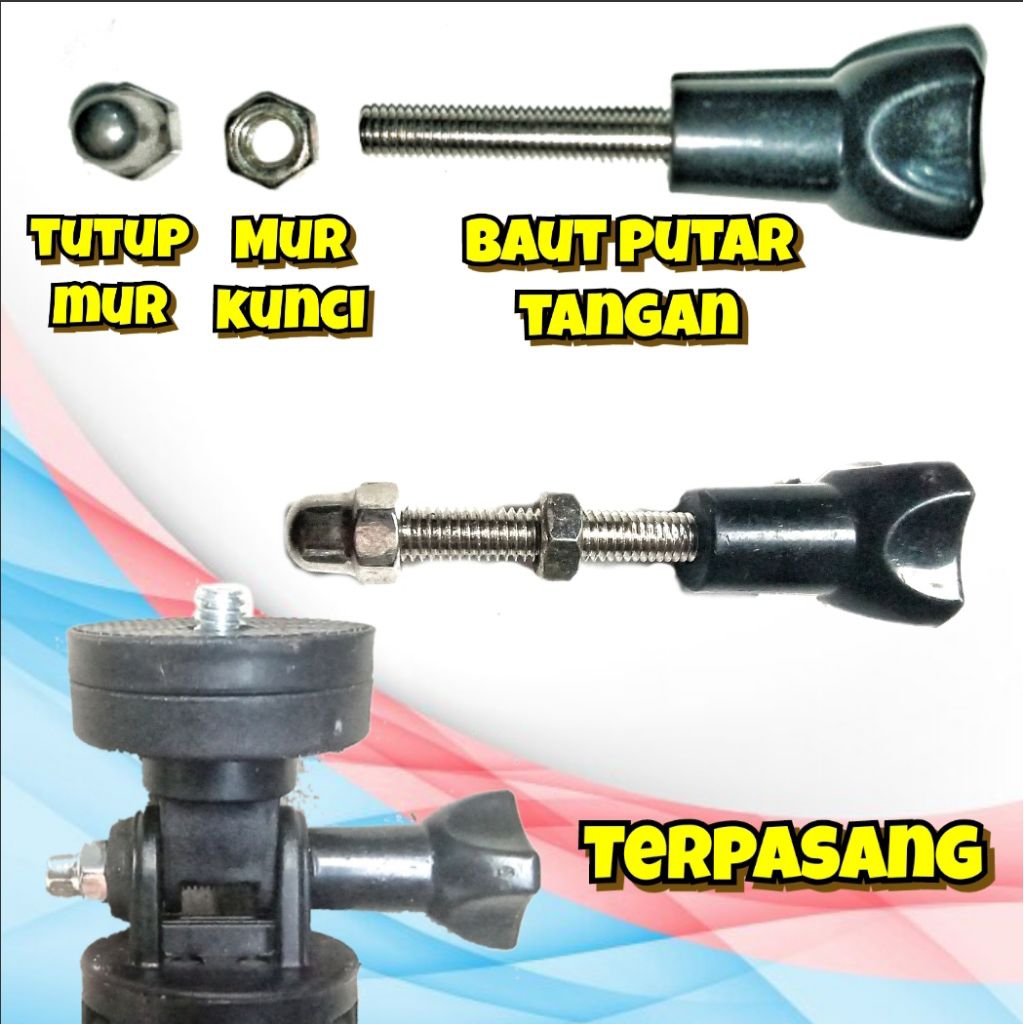 Universal ขาตั้งกล้อง Nuts & Bolts - Key Nut & Hand Swivel Bolts ติดตั้งสําหรับขาตั้งกล้อง