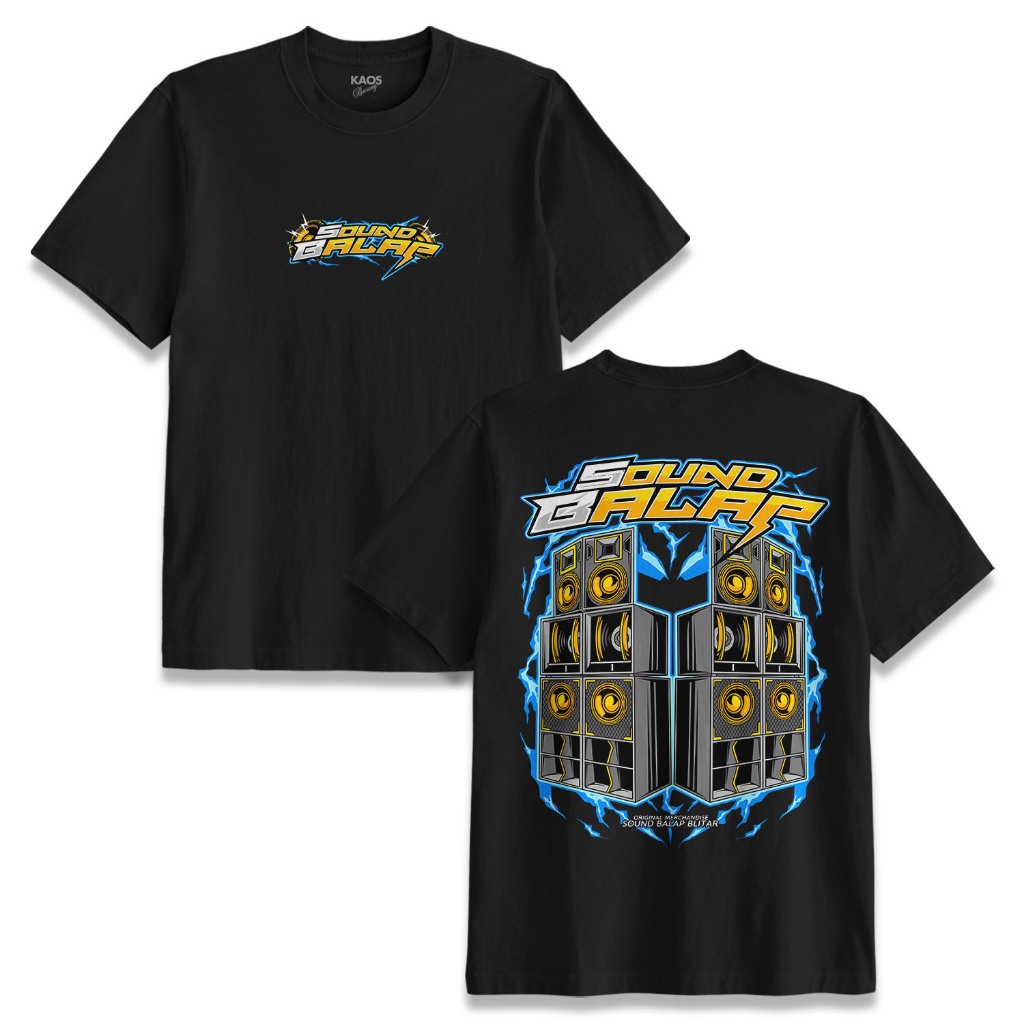 KATUN SOUND RACING เสื้อยืด Combed Cotton Mens Womens Distro Black - KSI