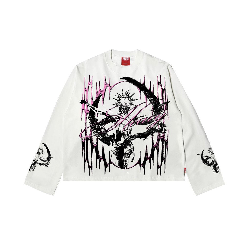 Heavyclass - เสื้อแขนยาว Boxy 24s | เวกัส | ขาวขาว