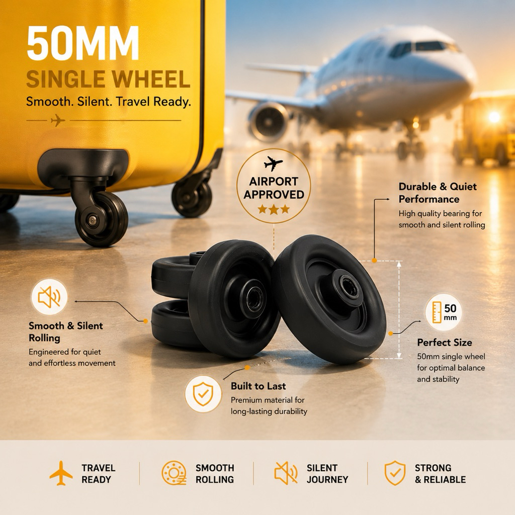 ล้อ SINGLE LOJEL LUGGAGE พร้อมน็อตและโบลต์ (NOT GETOK AXLE)