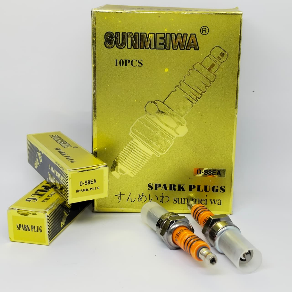 หัวเทียน Sunmeiwa D-S8EA (1 ชิ้น), สายสีส้ม, หัวเทียนบรรจุภัณฑ์สีเหลือง D8EA SUN MEI WA