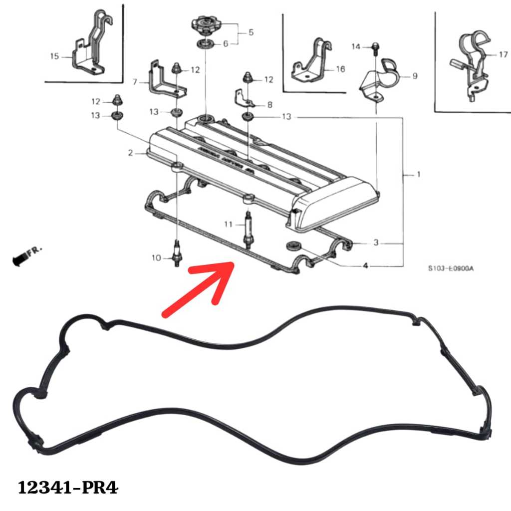 บรรจุยางปะเก็นฝาครอบวาล์วฝาสูบ Crv Old Gen1 B20 2000 2001 12341-pr4